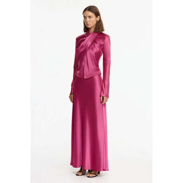 Acler Brosa Maxi Skirt in Orchid Pink, view 2