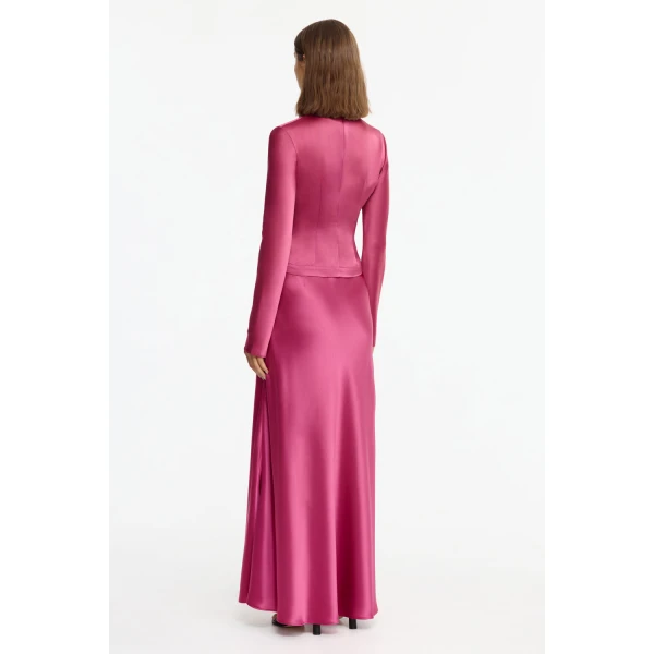 Acler Brosa Maxi Skirt in Orchid Pink, view 3