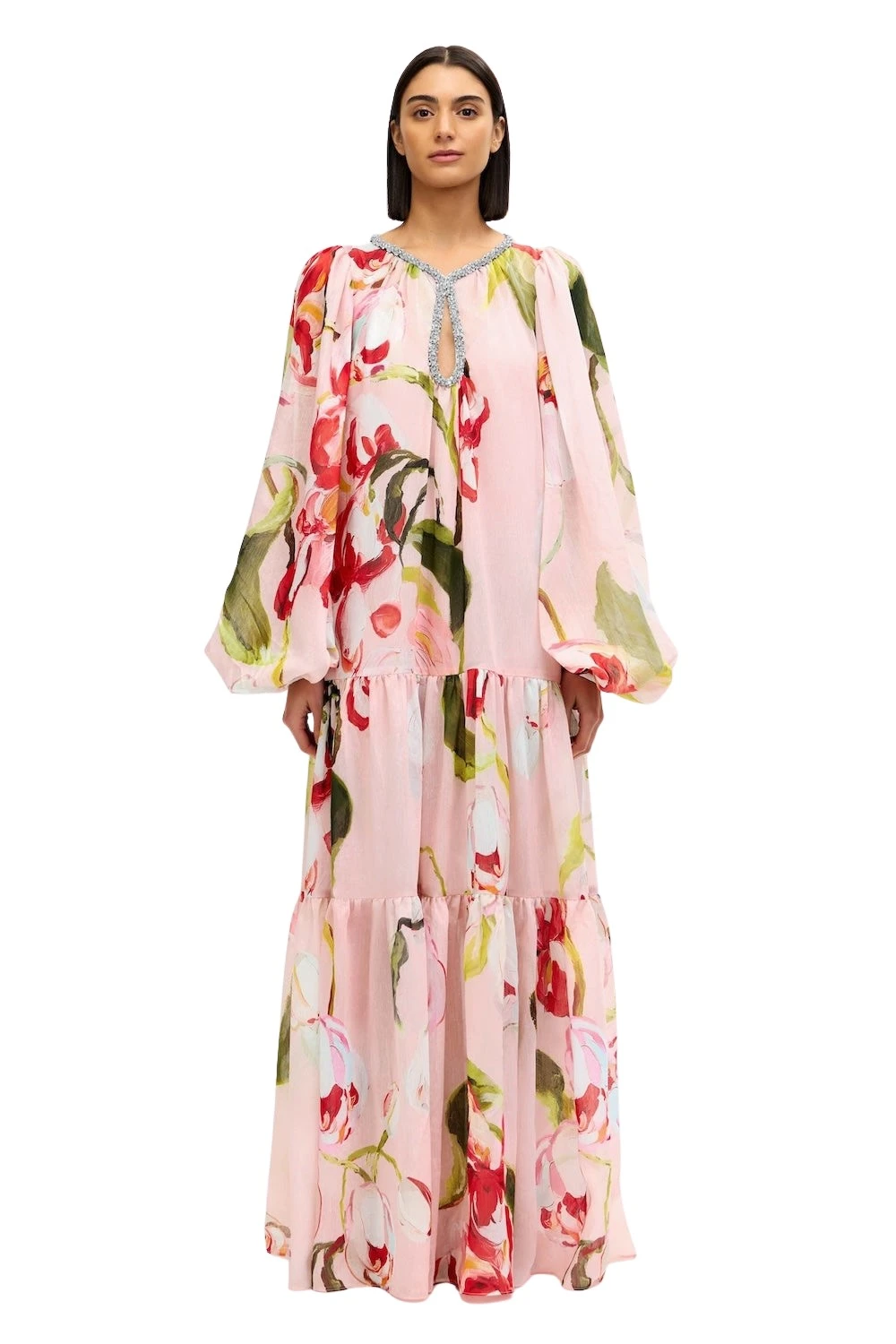 Acler Brosscroft Maxi Dress in Cherry Medley, Pink Dresses