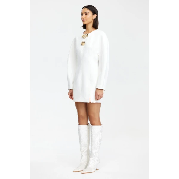 Acler Brotton Mini Dress in Ivory, view 2