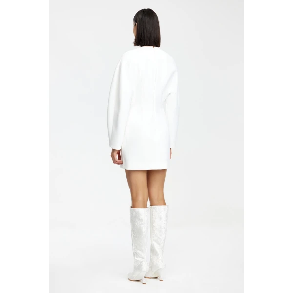 Acler Brotton Mini Dress in Ivory, view 3