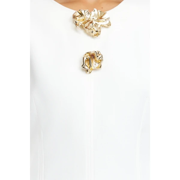 Acler Brotton Mini Dress in Ivory, view 4