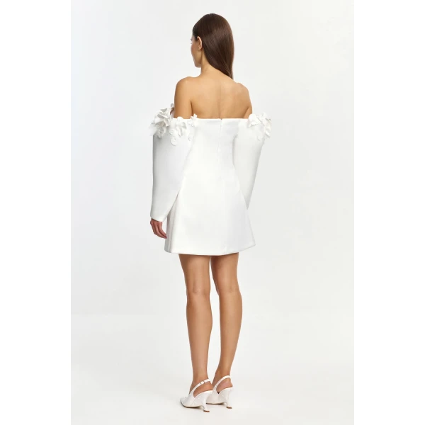 Acler Bunen Mini Dress in Ivory, view 3