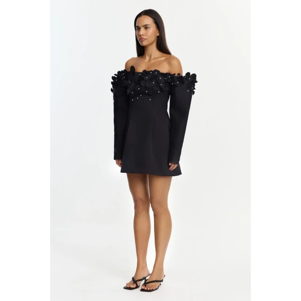 Acler Bunowen Mini Dress in Black, view 2
