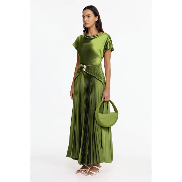 Acler Cairnhill Maxi Dress in Chive, view 2