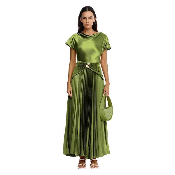 Acler Cairnhill Maxi Dress in Chive