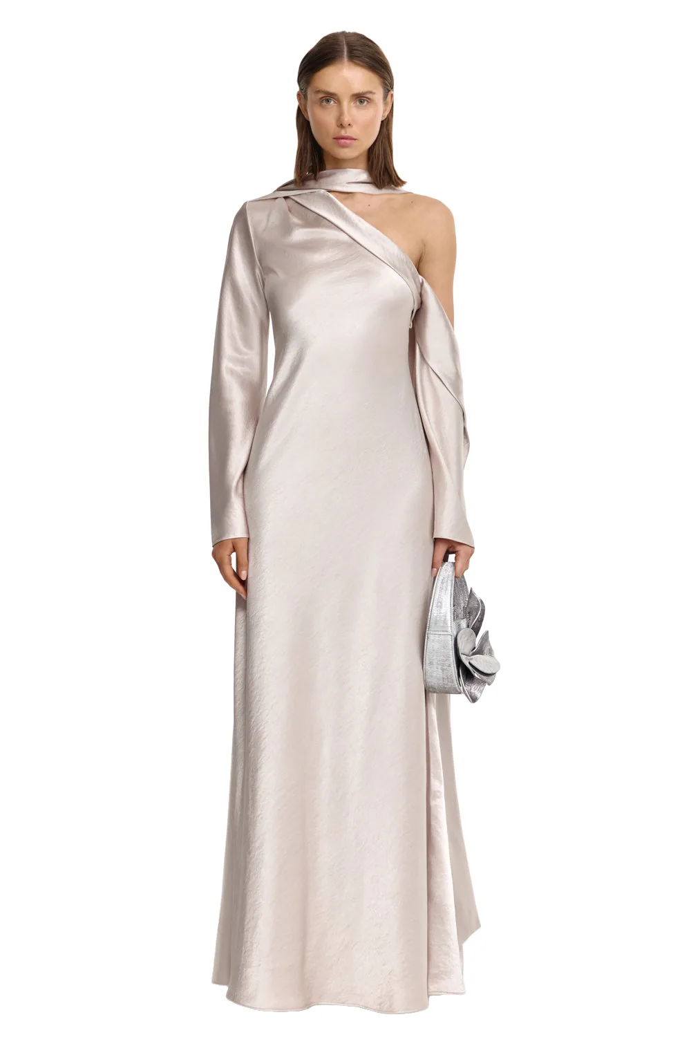Acler Callands Maxi Dress in Silver, Metallic Dresses