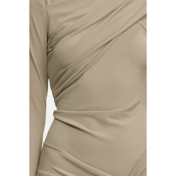 Acler Catherinson Maxi Dress in Oat Latte, view 4