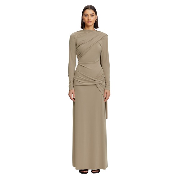 Acler Catherinson Maxi Dress in Oat Latte