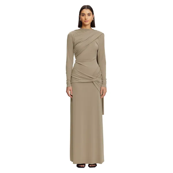 Acler Catherinson Maxi Dress in Oat Latte