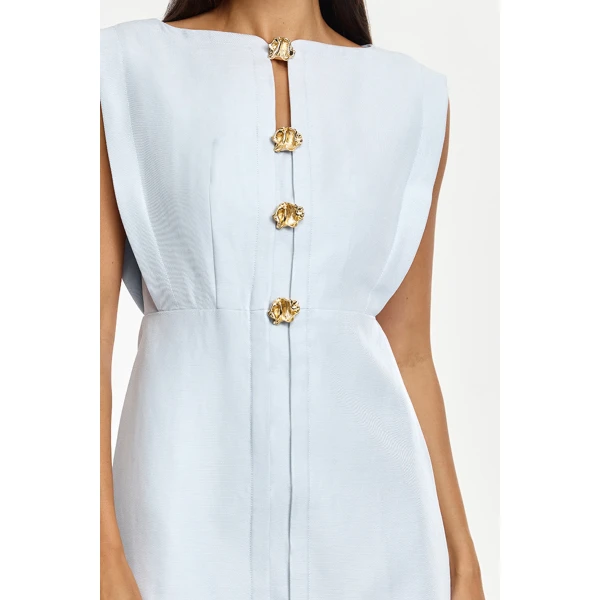 Acler Cindill Mini Dress in Powder Blue, view 4