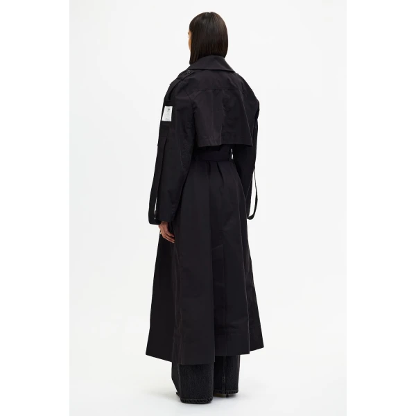 Acler Conford Trench in Black Coat, view 4