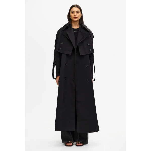 Acler Conford Trench in Black Coat, view 6