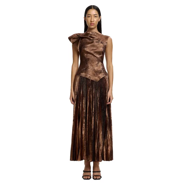 Acler Cornmore Midi Dress in Bronze