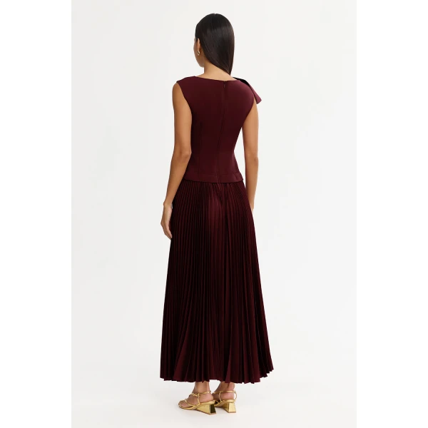 Acler Cornmore Midi Dress in Mahogany, view 3