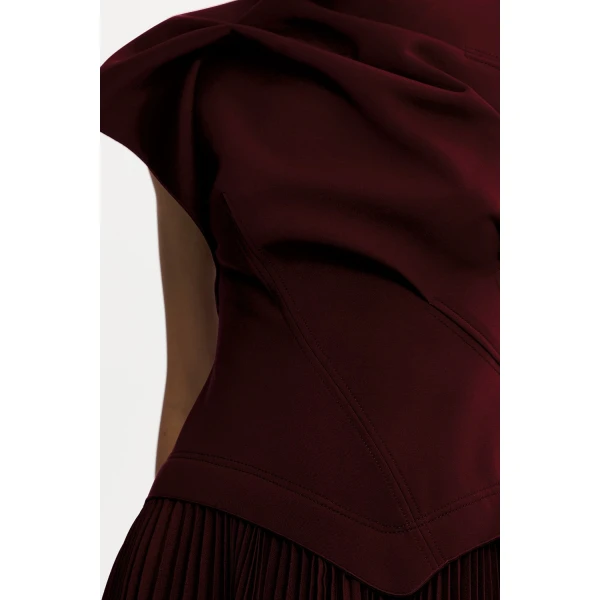 Acler Cornmore Midi Dress in Mahogany, view 4