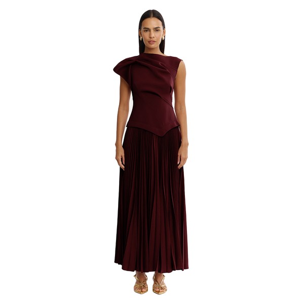 Acler Cornmore Midi Dress in Mahogany