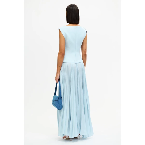 Acler Cornmore Midi Dress in Powder Blue, view 3