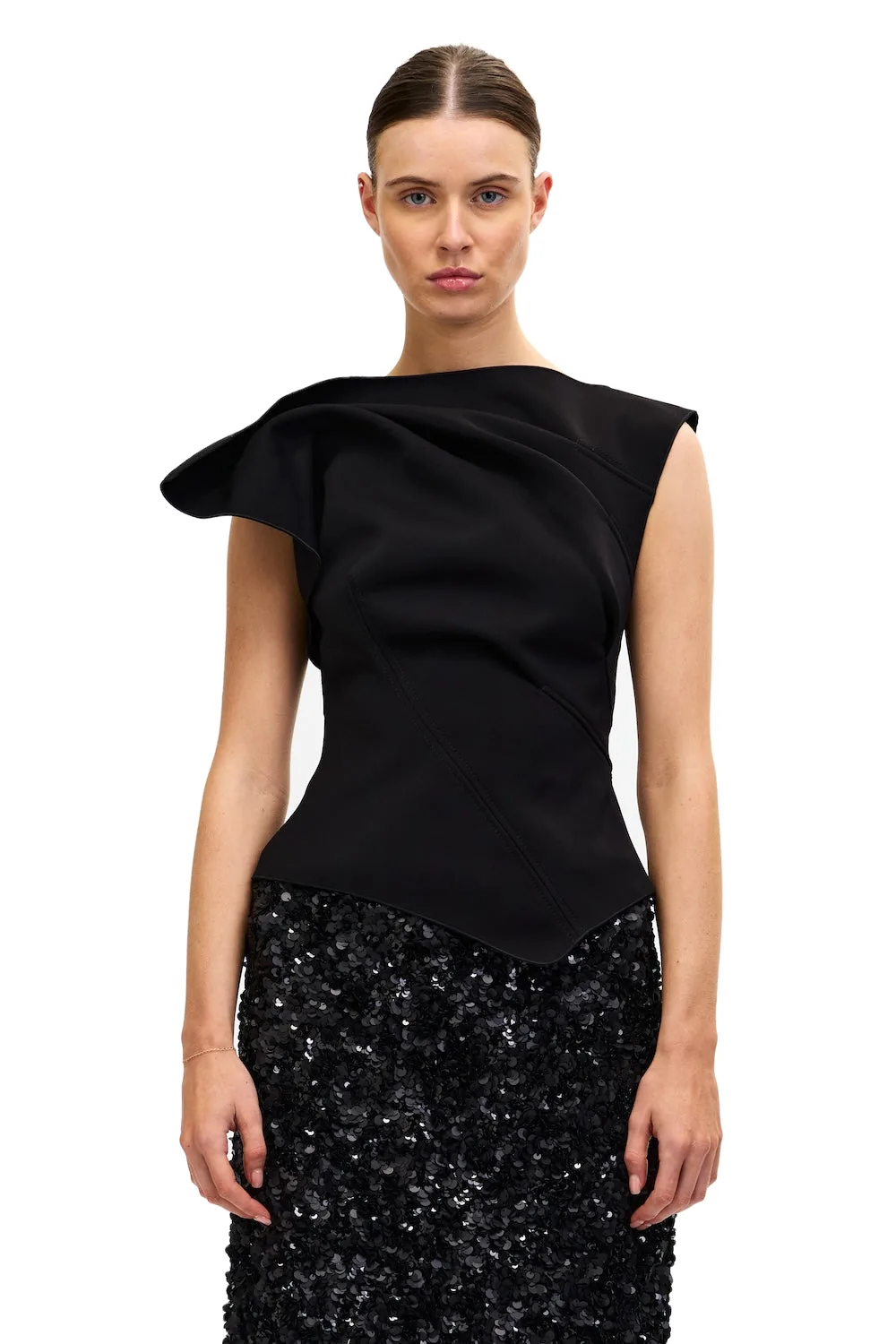 Acler Cornmore Top in Black, Black Tops