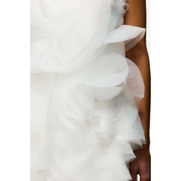 Acler Cotwall Mini Dress in Ivory, view 4