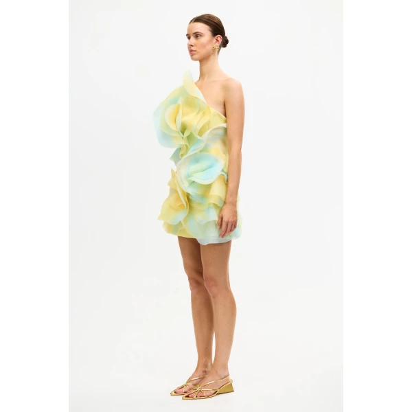 Acler Cotwall Mini Dress in Lemon Mist, view 2