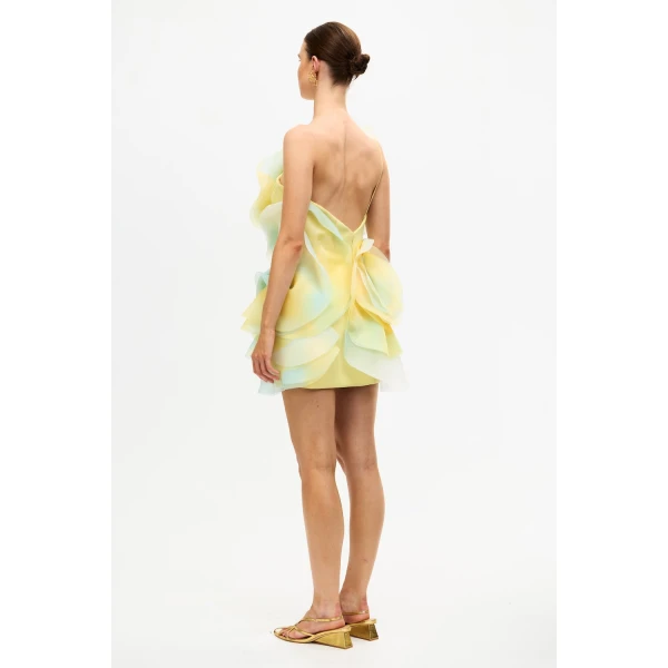 Acler Cotwall Mini Dress in Lemon Mist, view 3