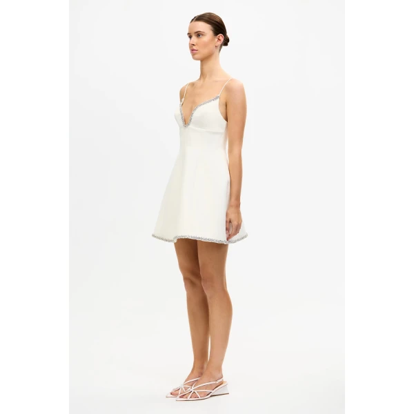 Acler Cranston Mini Dress in Ivory, view 2