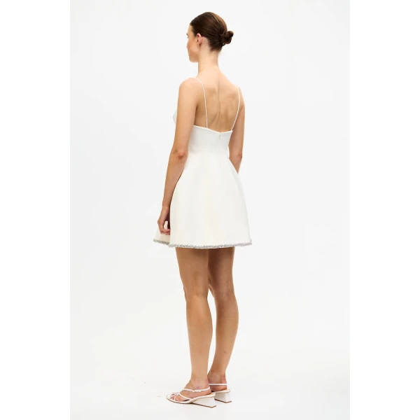 Acler Cranston Mini Dress in Ivory, view 3