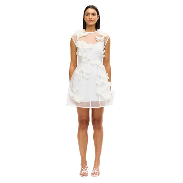 Acler Croanford Mini Dress in Ivory