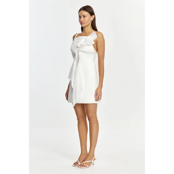 Acler Crowcombe Mini Dress in Ivory, view 2