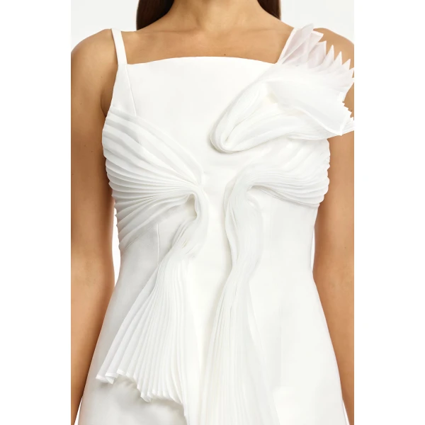 Acler Crowcombe Mini Dress in Ivory, view 4