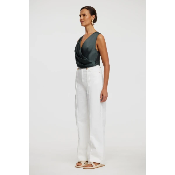 Acler Dales Jean in Ivory, view 2