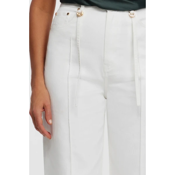 Acler Dales Jean in Ivory, view 4