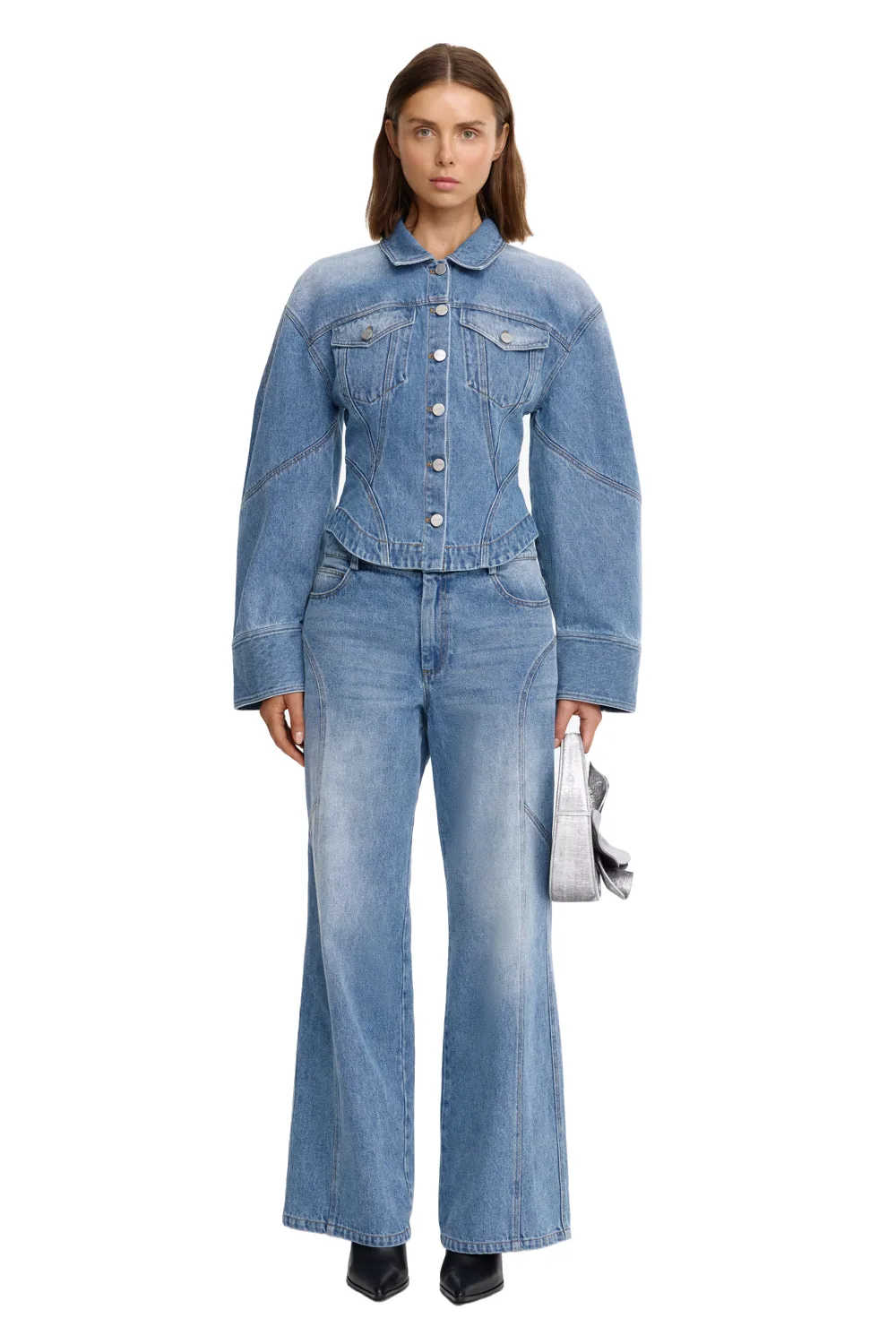 Acler Darmeet Jean in Indi Wash, Blue Pants