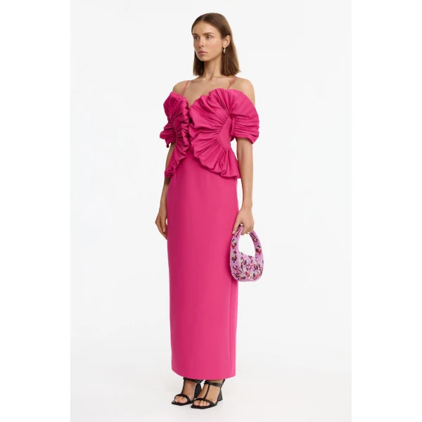 Acler Darnhill Midi Dress in Mulberry Pink, view 2