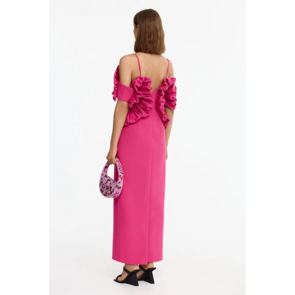 Acler Darnhill Midi Dress in Mulberry Pink, view 3