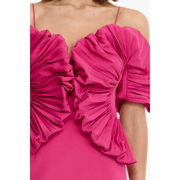 Acler Darnhill Midi Dress in Mulberry Pink, view 4