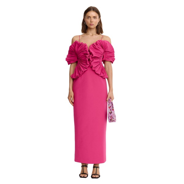 Acler Darnhill Midi Dress in Mulberry Pink