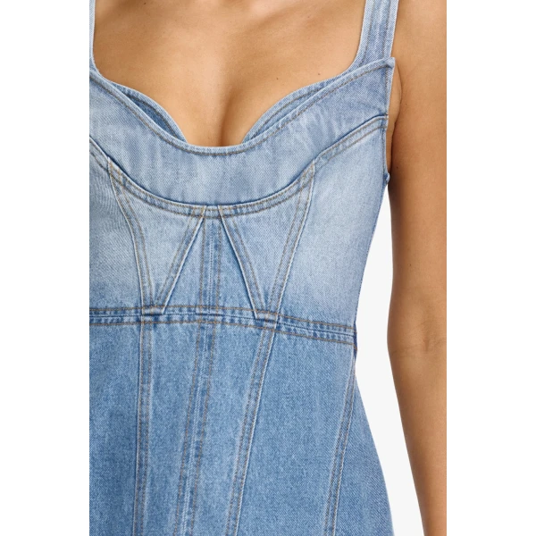Acler Dartmeet Mini Dress in Indi Wash, view 4