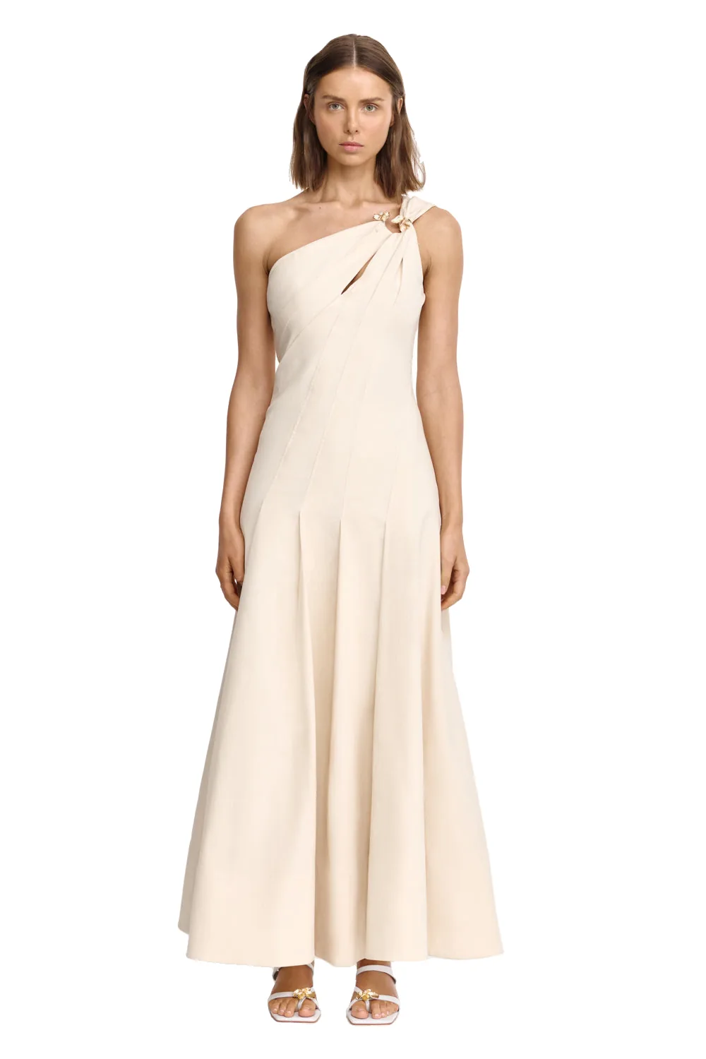 Acler Delgate Maxi Dress in Pebble, Neutrals Dresses