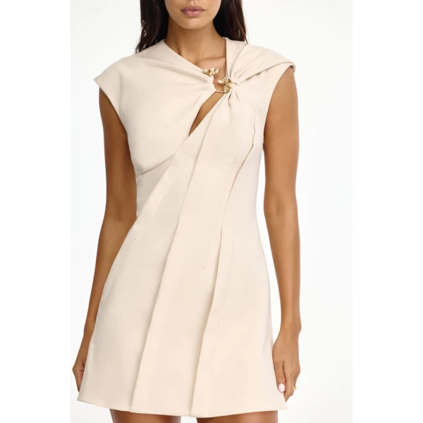 Acler Delgate Mini Dress in Pebble, view 4