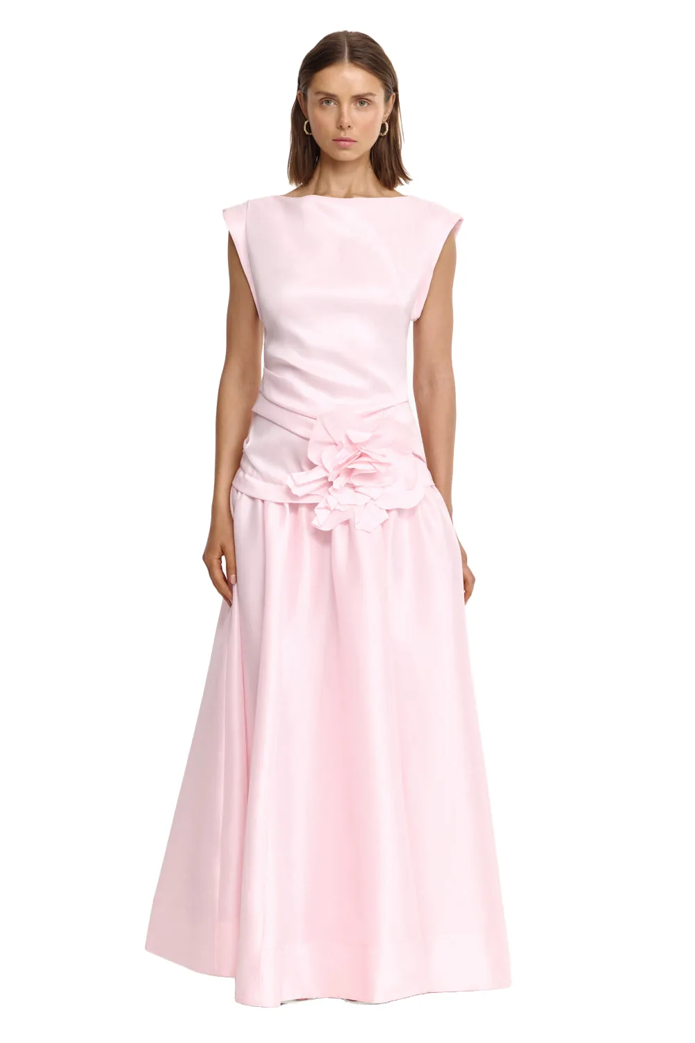 Acler Delph Maxi Dress in Powder Pink, Pink Dresses
