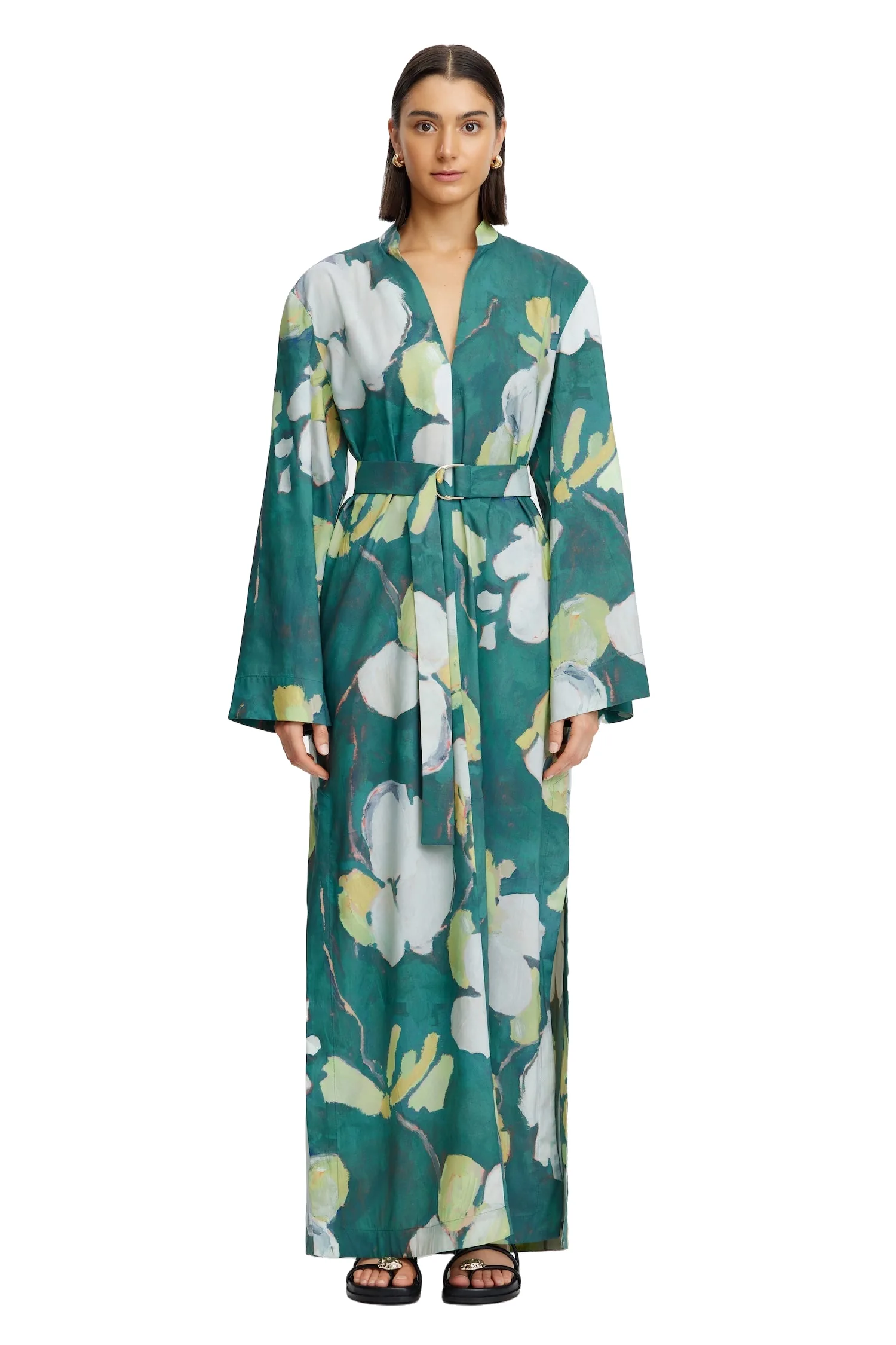 Acler Doverly Maxi Dress in Dark Plum Forrest, Multicolour Dresses