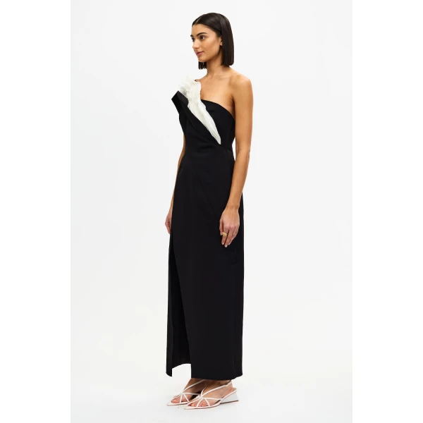 Acler Droxford Maxi Dress in Black & Ivory, view 2