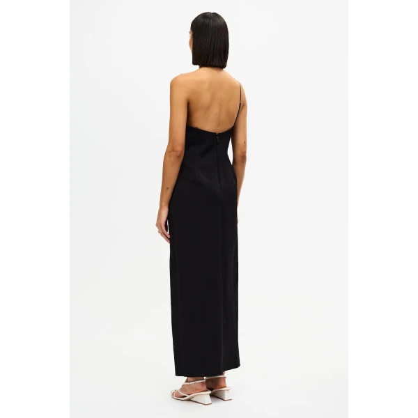 Acler Droxford Maxi Dress in Black & Ivory, view 3