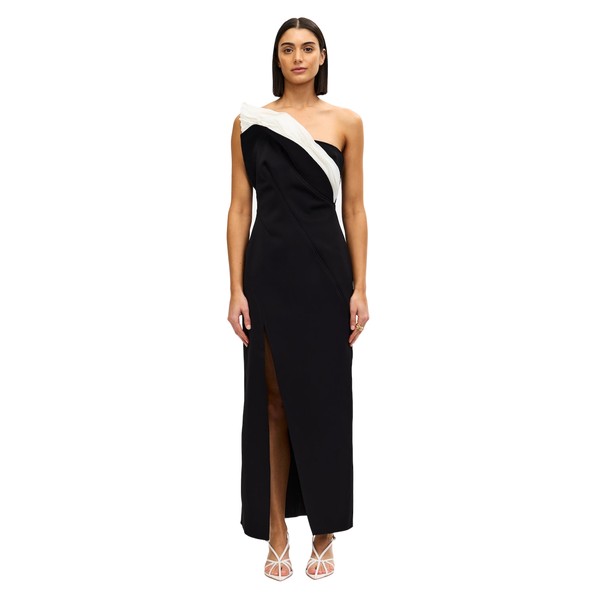 Acler Droxford Maxi Dress in Black & Ivory