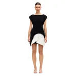 Acler Droxford Mini Dress in Black & Ivory