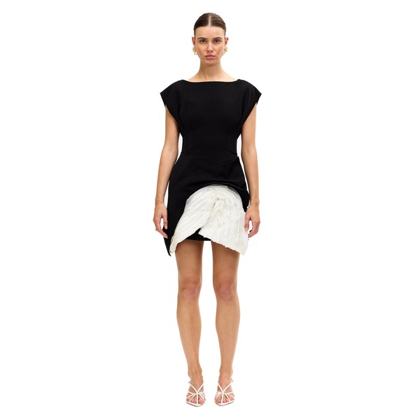 Acler Droxford Mini Dress in Black & Ivory