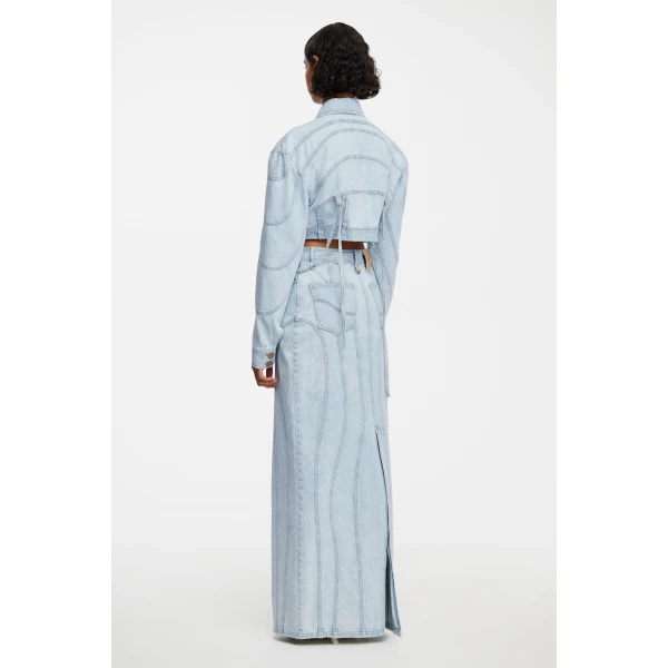 Acler Eagleton Maxi Skirt in Ice Blue, view 3