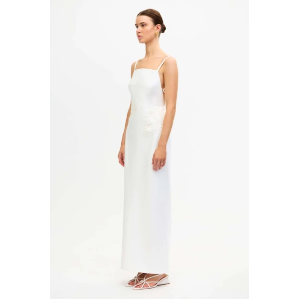 Acler Elphin Maxi Dress in Ivory, view 3